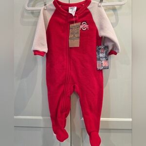 Rivalry Threads Ohio State Buckeyes Flannel Footed Jumper PJs 6-9mo NWT